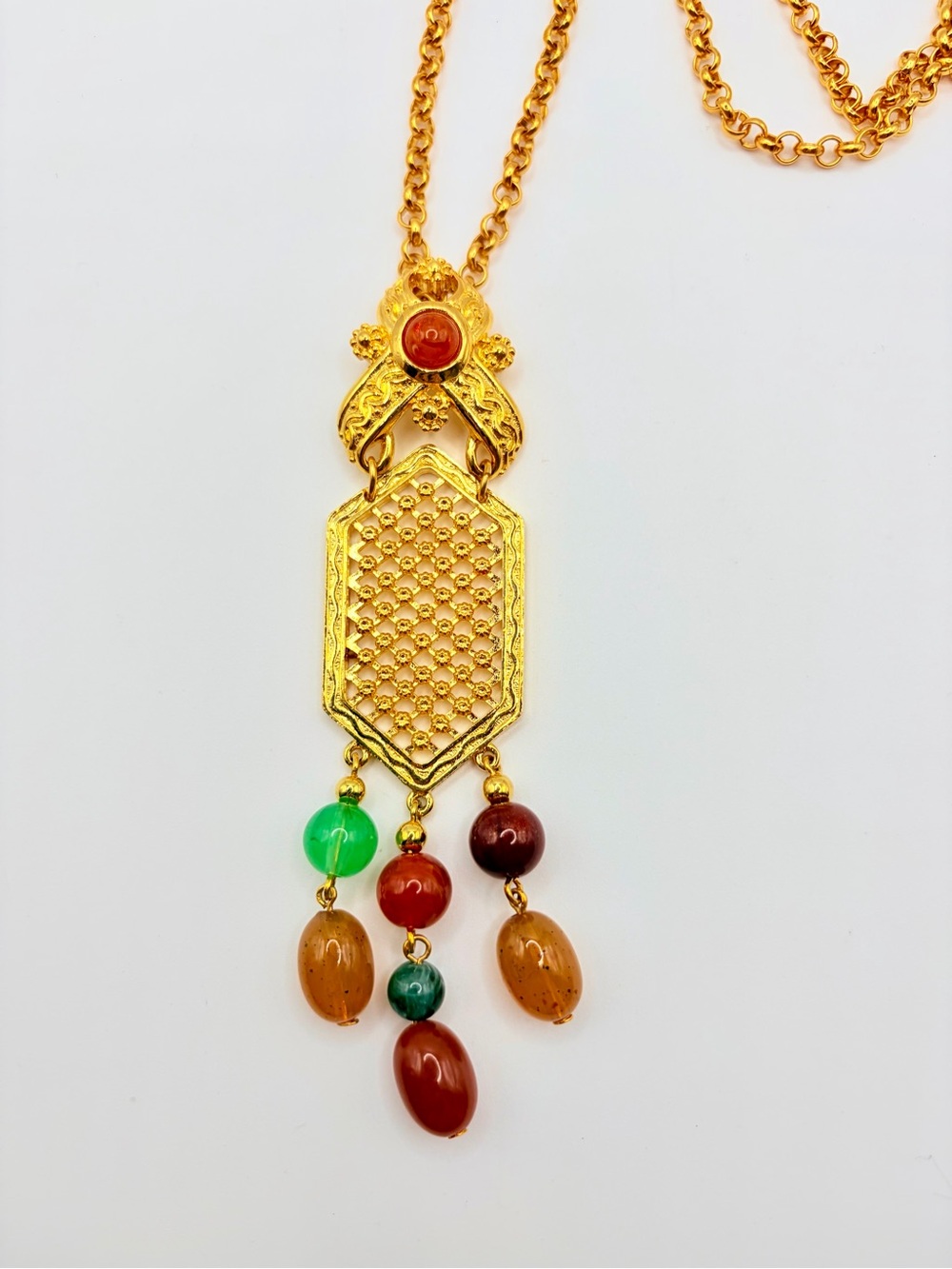 Vintage 90’s Avon Boho Statement Pendant Necklace